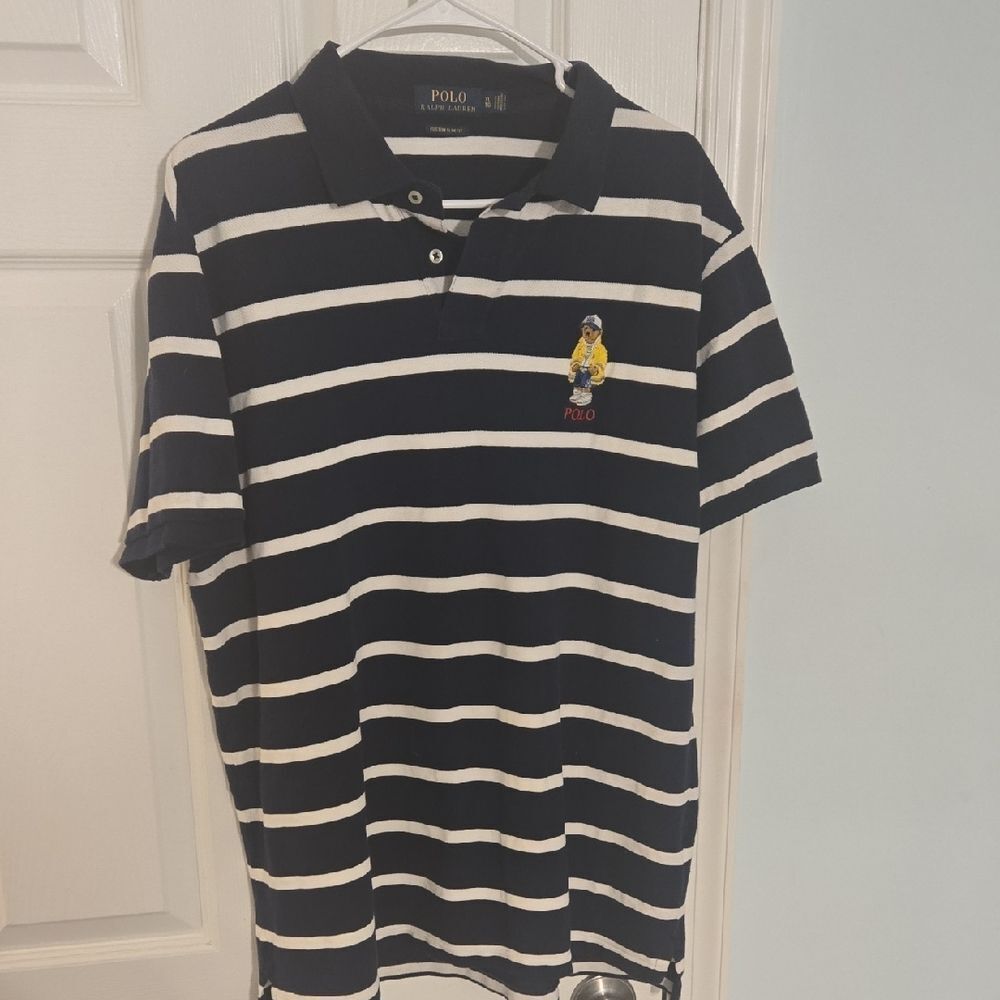 Polo by Ralph Lauren Blue and White Striped Polo Shirt